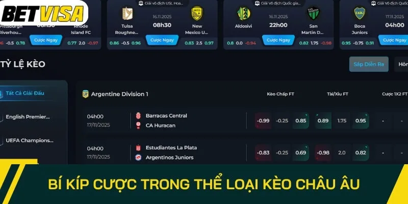 Bí kíp cược trong thể loại kèo châu Âu