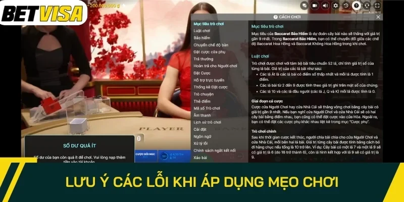 Lưu ý các lỗi khi áp dụng mẹo chơi