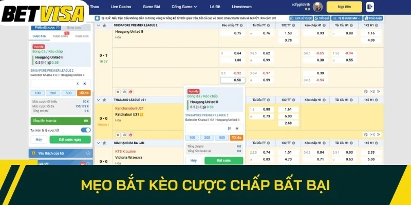 Mẹo bắt kèo cược chấp bất bại