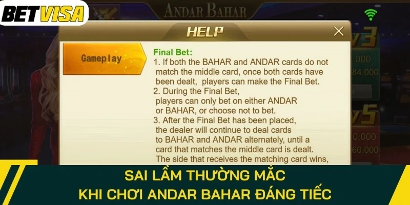 Sai lầm thường mắc khi chơi Andar Bahar đáng tiếc